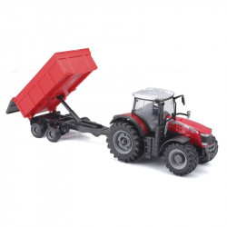Bburago Farm - Massey Fergusson 8740S utánfutóval