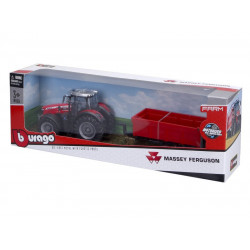 Bburago Farm - Massey Fergusson 8740S utánfutóval Autó, jármű Bburago