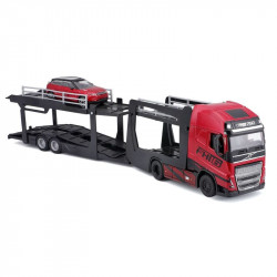 Bburago Street Fire - Volvo FH16 tréler + Land Rover 1:43
