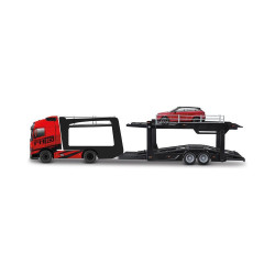Bburago Street Fire - Volvo FH16 tréler + Land Rover 1:43