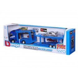Bburago Street Fire - Volvo FH16 tréler + Porsche 911 1:43 Autó, jármű Bburago