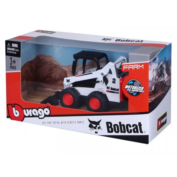 Bburago Farm - Bobcat markolóval 10 cm