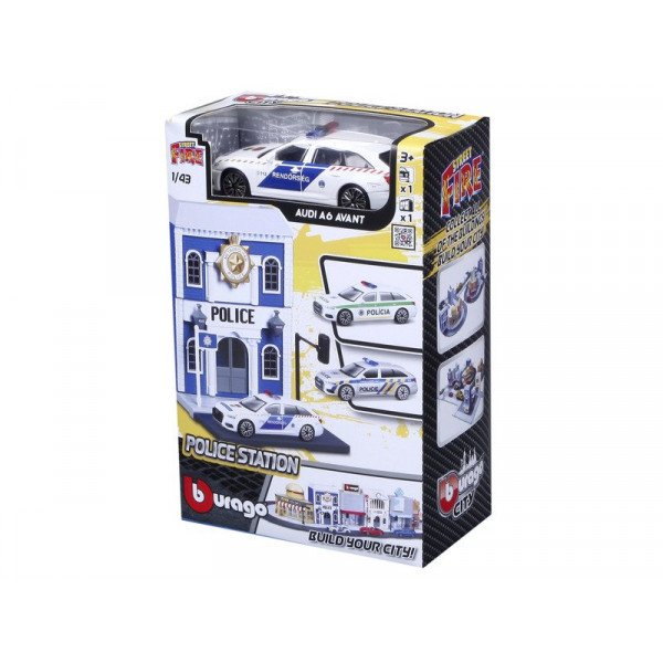 Bburago city 1/43 - Audi A6 rendőrautó és rendőrö