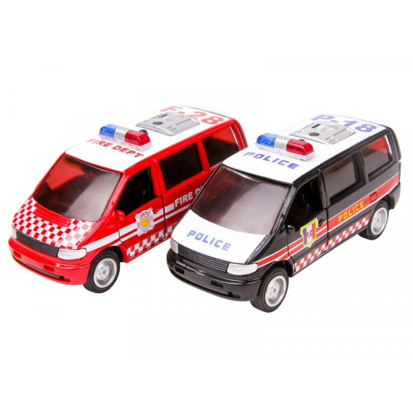 Mentő és rendőr kisbusz 12 cm 9770
