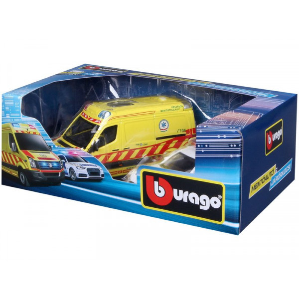 Bburago 1/50 VW Crafter + Audi A6 magyar mentőaut