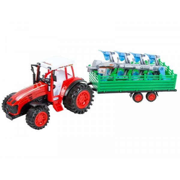 Traktor ekével és utánfutóval - 52 cm, többféle