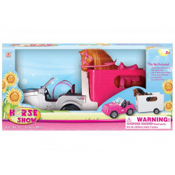 Sportautó utánfutóval és lóval 63.3×21.3×30 cm 62 Autó, jármű REGIO