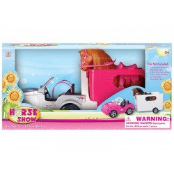 Sportautó utánfutóval és lóval 63.3×21.3×30 cm 62 Autó, jármű REGIO