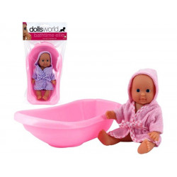 Baba, Ellie, 17,5 cm, babakáddal, fürdethető, 2 f Csecsemő baba Dolls World