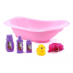 Babafürdető szett: kád , 3 flakon, kacsa Csecsemő baba Dolls World