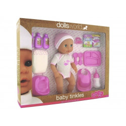 Baba, Baby Tinkles, 38 cm, iszik-pisil, kiegészít Baba, babakocsi Dolls World