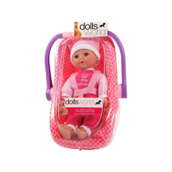 Babahordozó és 30 cm-es alvós szemű baba, Isabell