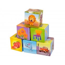 Puha építőkocka 6 darabos készlet Bébijáték, kellék KHATTAR TOYS