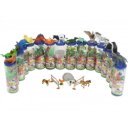 Műanyag állatfigurák 22 cm-es hengerben 4 db/csom