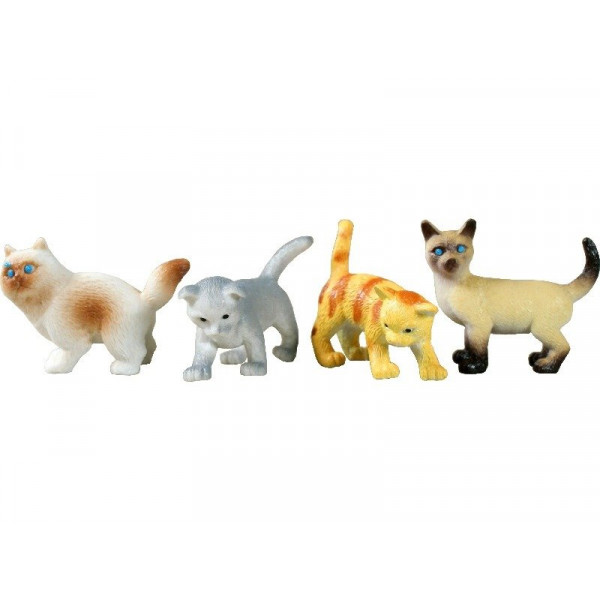 Műanyag macskák 6,5 cm, 4 db/csomag HB624/4
