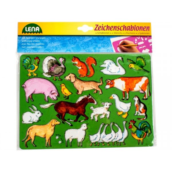 Rajzoló sablonok, állatok, 27x23 cm, 2 db 65767