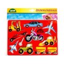 Rajzoló sablonok, járművek és emberek, 27x23 cm,