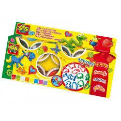 Gyurma szett - 8 szín + 12 kinyomó forma 00498 Gyurma SES