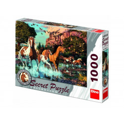 Puzzle 1000 pcs, titkos - Lovak 532649 1000-2999 darabos puzzle Dino