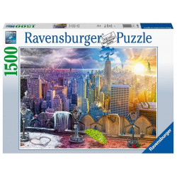 Puzzle 1500 db - New York télen-nyáron 16008 1000-2999 darabos puzzle Ravensburger