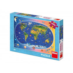 Puzzle 300 db XL - világtérkép gyerekeknek 472136