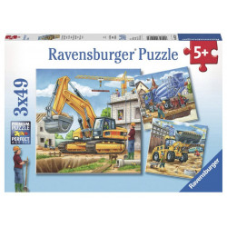 Puzzle 3x49 db - Óriási munkagépek 09226 100-499 darabos puzzle Ravensburger