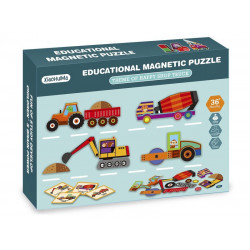2IN1 mágneses puzzle - munkagépek, 75 db 32100217