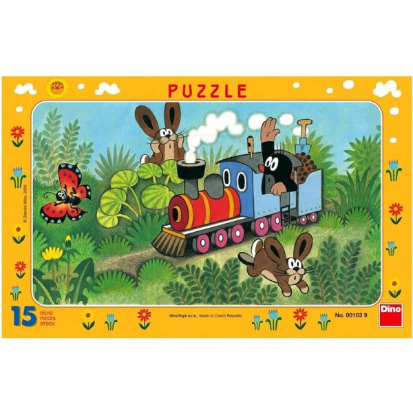Puzzle 15 db Kisvakond és a mozdony 001039