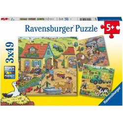 Puzzle 3x49 db - Élet a farmon 05078 1-99 darabos puzzle Ravensburger
