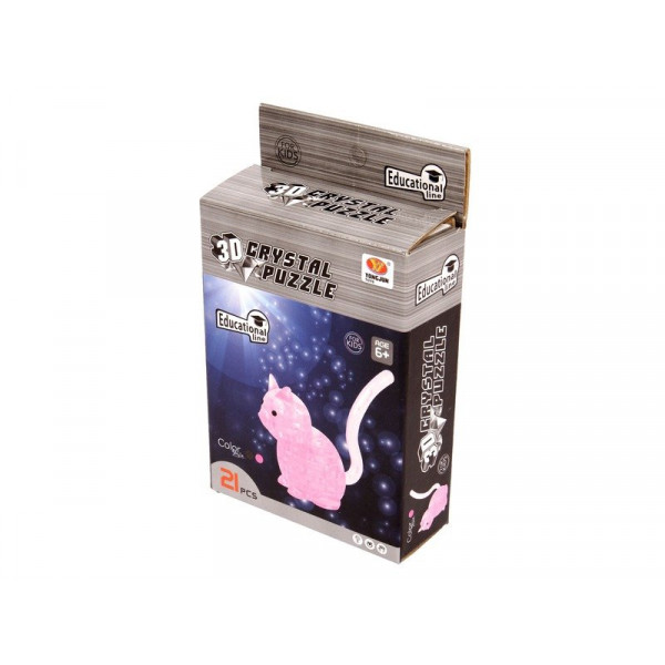 3D kristály puzzle - cica  - 21 db