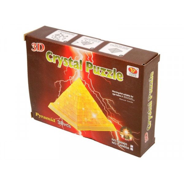3D világító kristály puzzle - Piramis  - 38 db