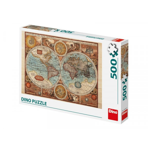 Puzzle 500 db - Világtérkép 1626-ból 502307