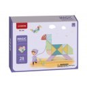 Mágneses tangram 28 db+feladvány kártyák+megfejté