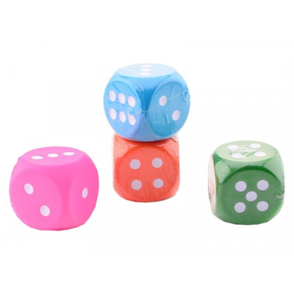 Szivacs dobókocka, 7,5 cm, 4 szín 24256