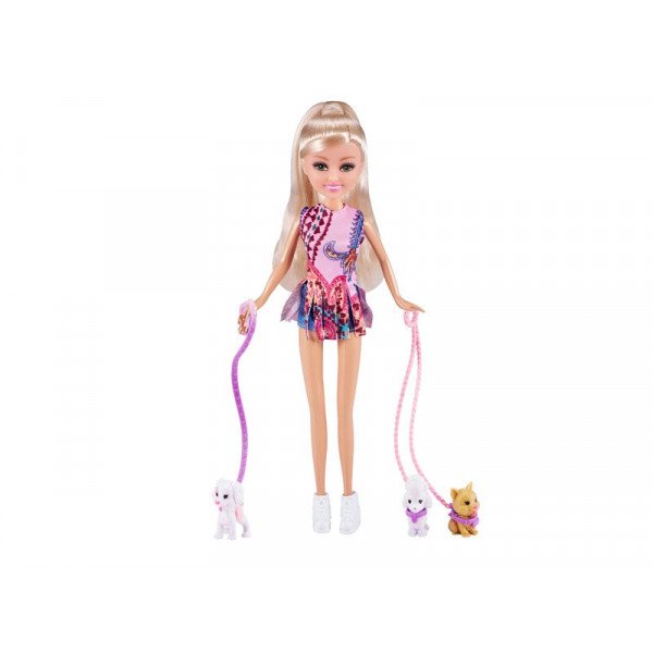 Sparlke girlz - Kutyasétáltató baba 2 kutyussal (