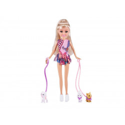 Sparlke girlz - Kutyasétáltató baba 2 kutyussal ( Baba, babakocsi Sparkle Girlz