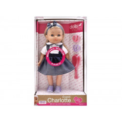 Magyarul beszélő Charlotte, farmer szoknyában 815 Baba, babakocsi Dolls World