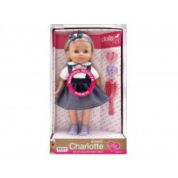 Magyarul beszélő Charlotte, farmer szoknyában 815 Baba, babakocsi Dolls World
