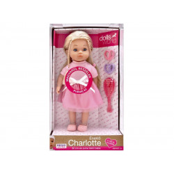 Magyarul beszélő Charlotte, rózsaszín ruhában 815 Baba, babakocsi Dolls World