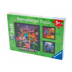 Ravensburger Puzzle 3x49 db - Minecraft Biomák
