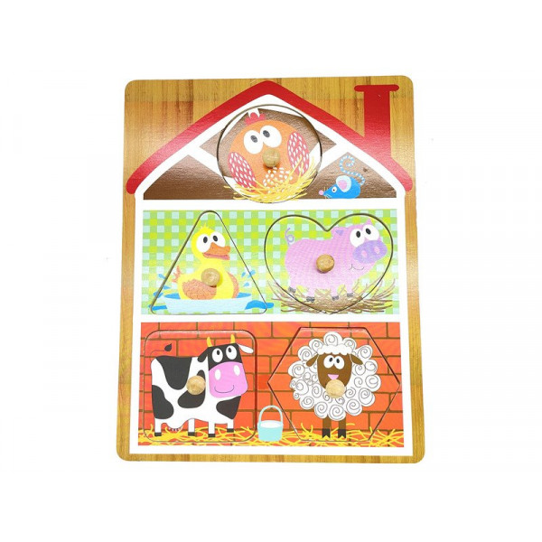 Fa puzzle 29,5x21,8x1,8 cm, háziállatok HJ98060