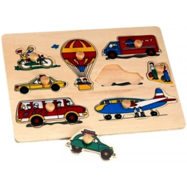Fa puzzle 29,5x21,8x1,8 cm, járművek HJ98043