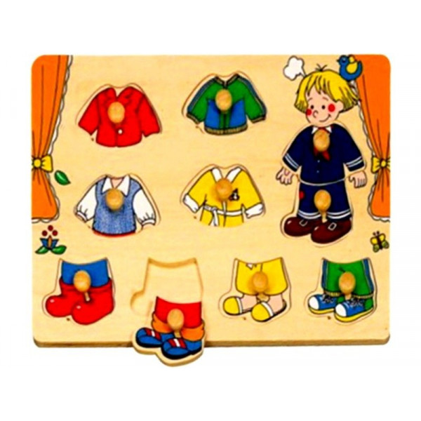 Fa puzzle 29,5x21,8x1,8 cm, öltöztető fiú HJ98205
