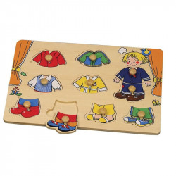 Fa puzzle 29,5x21,8x1,8 cm, öltöztető fiú HJ98205
