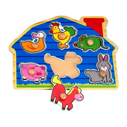 Fa puzzle 29,5x21,8x1,8 cm, tanya HJ98056 Készségfejlesztő fajáték REGIO