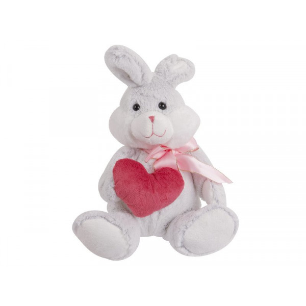 Plüss nyuszi szivecskével, 25 cm PK1122-25