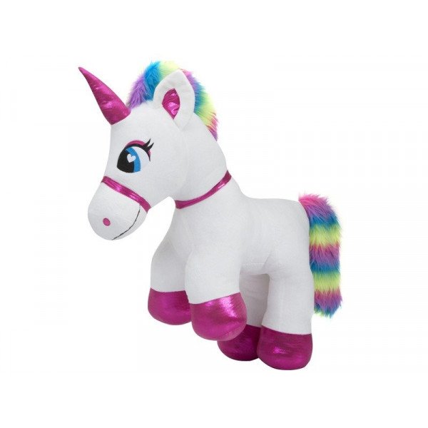 Álló unikornis, 60 cm, fehér-rózsaszín 5217