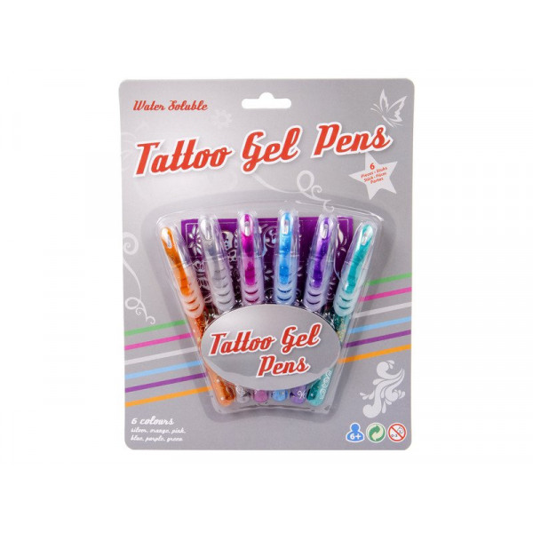 Tetováló toll 6 db/csomag +sablon 29520