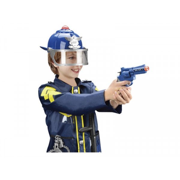 Rendőr jelmez: kabát és 7 kiegészítő, zenél, vilá