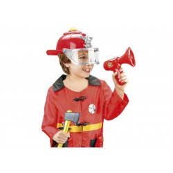 Tűzoltó jelmez: kabát és 7 kiegészítő, zenél, vil Jelmez REGIO